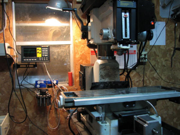 2 Axis magnetic kit on a round column benchtop mill