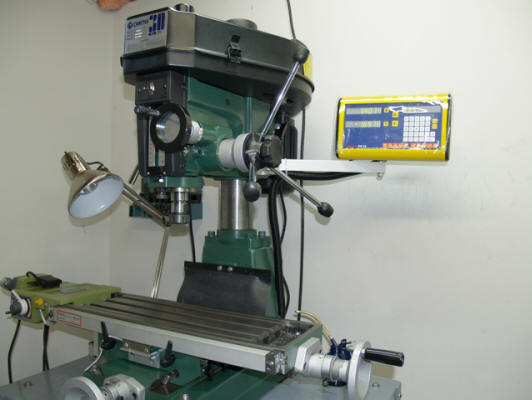 2 Axis Easson glass kit on a round column benchtop mill 